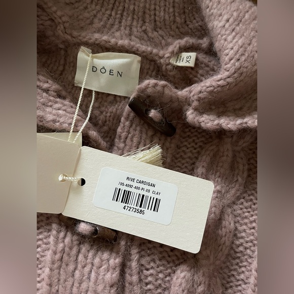 Doen Hand Knit Alpaca Rive Cardigan Sweater - Picture 6 of 7